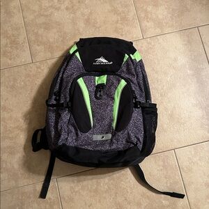 High Sierra Black and Neon Green Backpack